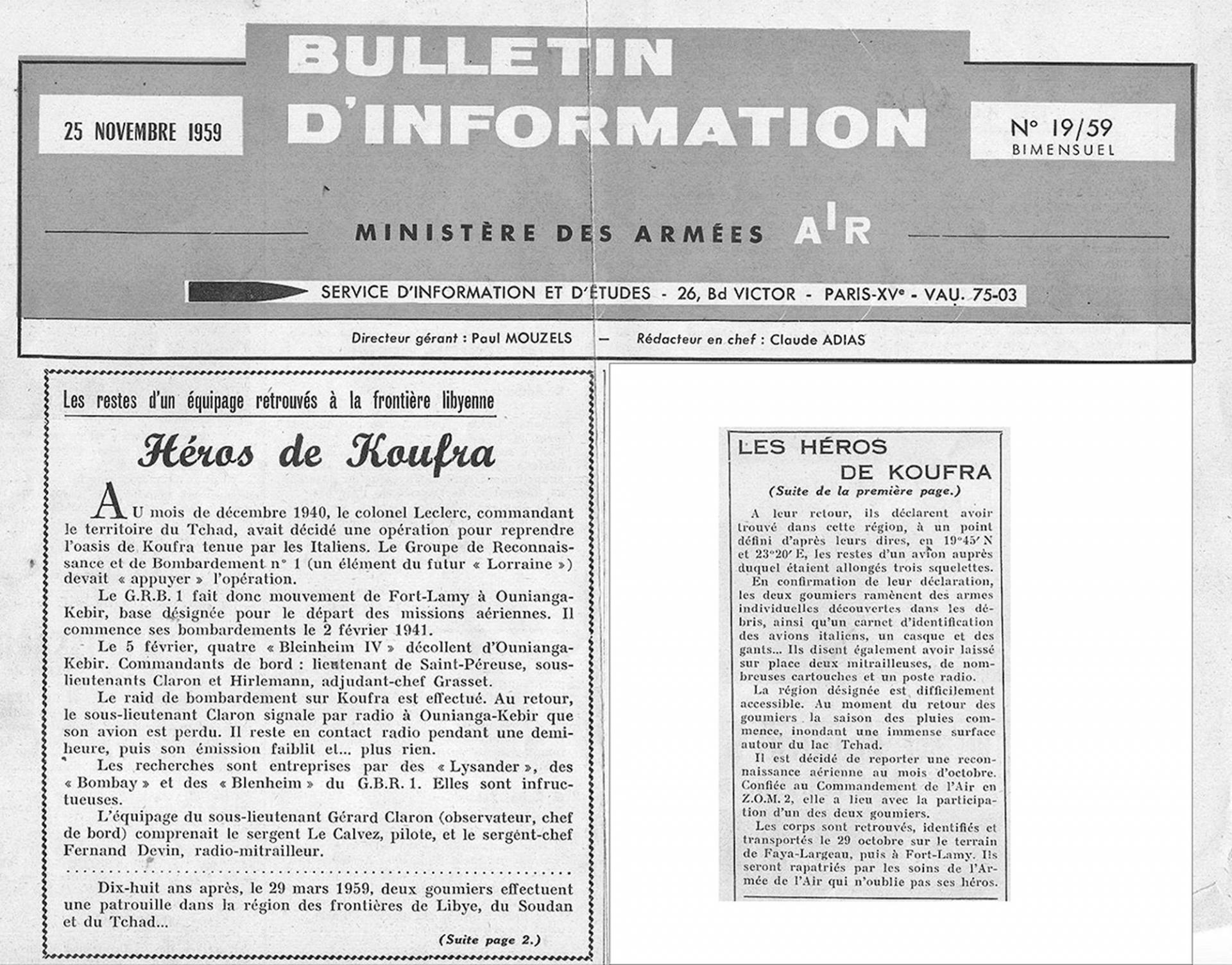 Bulletin info 1959 11 26